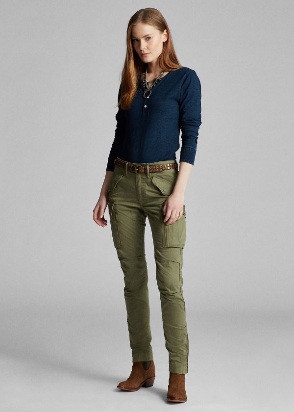 Calças Ralph Lauren Stretch Skinny Cargo Mulher 61458-LGVX